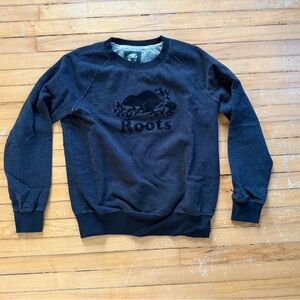 Roots Women’s Black Speckled Crewneck Sweatshirt - Small